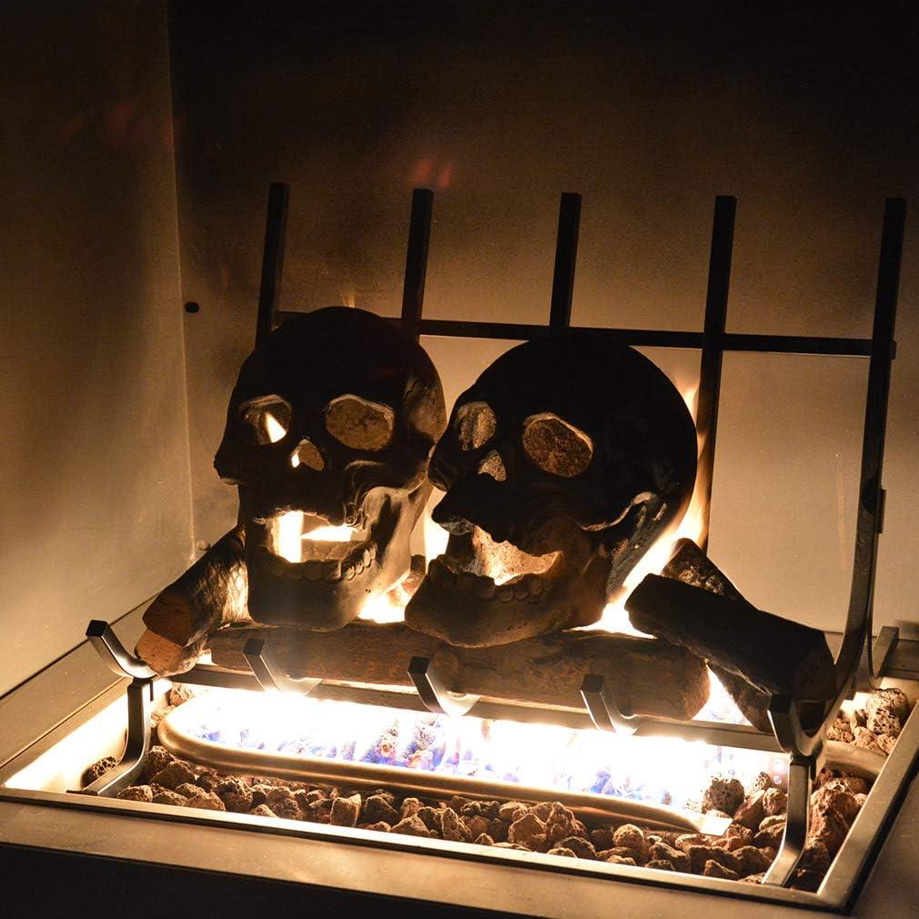 Stanbroil Fire Pits 9″ Imitated Human Skull Decoration for Indoors Outdoors Campfire, Fireplace, Halloween Party Decor, 1 Pack – Patent Pending(Black)