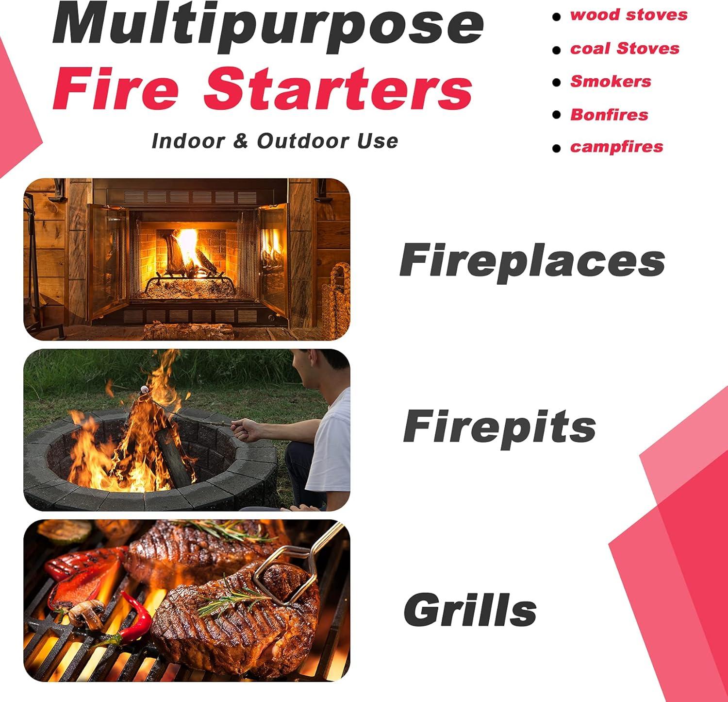 Stanbroil 50 pcs Fire Starters, Natural Charcoal Fire Starters Super Fast Lighting Perfect for Barbecue Grills, Smokers, Wood Stove, Campfires and Outdoor Fireplaces(50 pcs)