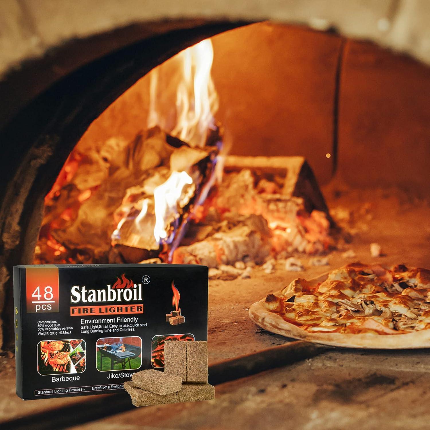 Stanbroil 48 pcs Fire Starters, Natural Charcoal Square Fire Starters Super Fast Lighting Perfect for Barbecue Grills, Smokers, Wood Stove, Campfires and Outdoor Fireplaces