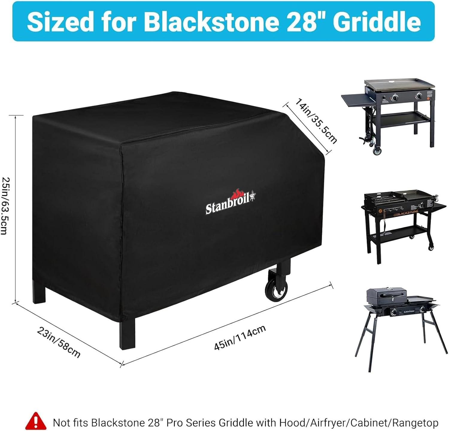 Stanbroil 36 inch Griddle Cover for Blackstone 4 Burner Grills, 600D Heavy Duty Waterproof Canvas Flat Top Gas Grill Cover for Blackstone 36″ Griddle Cooking Station(28 Inch)