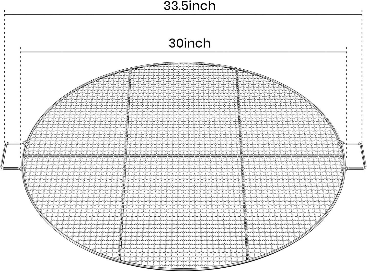 Stanbroil Fire Pit Cooking Grill Grate – Outdoor Round BBQ Campfire Grill Grid – Camping Cookware – Stainless Steel, 24 Inch(30 Inch)
