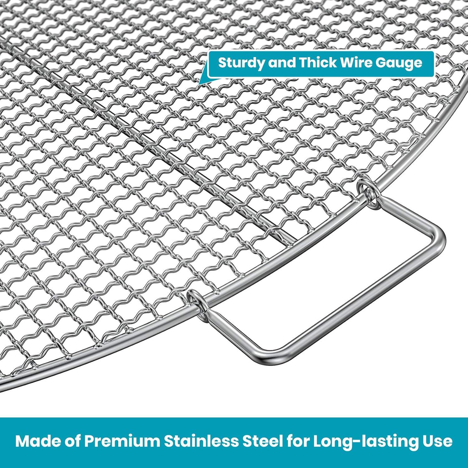 Stanbroil Fire Pit Cooking Grill Grate – Outdoor Round BBQ Campfire Grill Grid – Camping Cookware – Stainless Steel, 24 Inch(30 Inch)