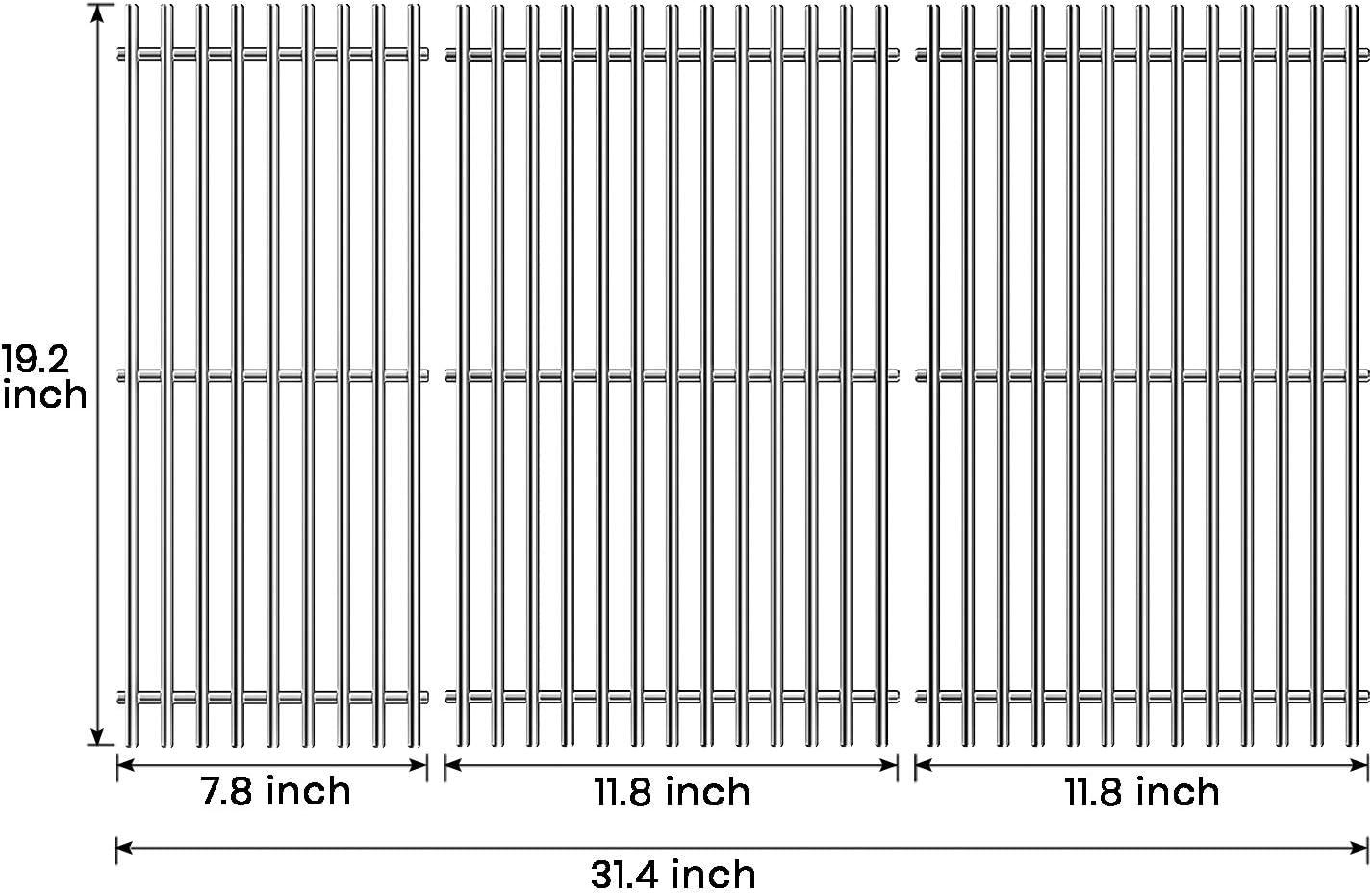 Stanbroil Stainless Steel Cooking Grates for Weber Summit 600 Series Summit E/S 640/650/660/670 Gas Grills with a Smoker Box, Replacement Parts for Weber 67552 – Set of 3