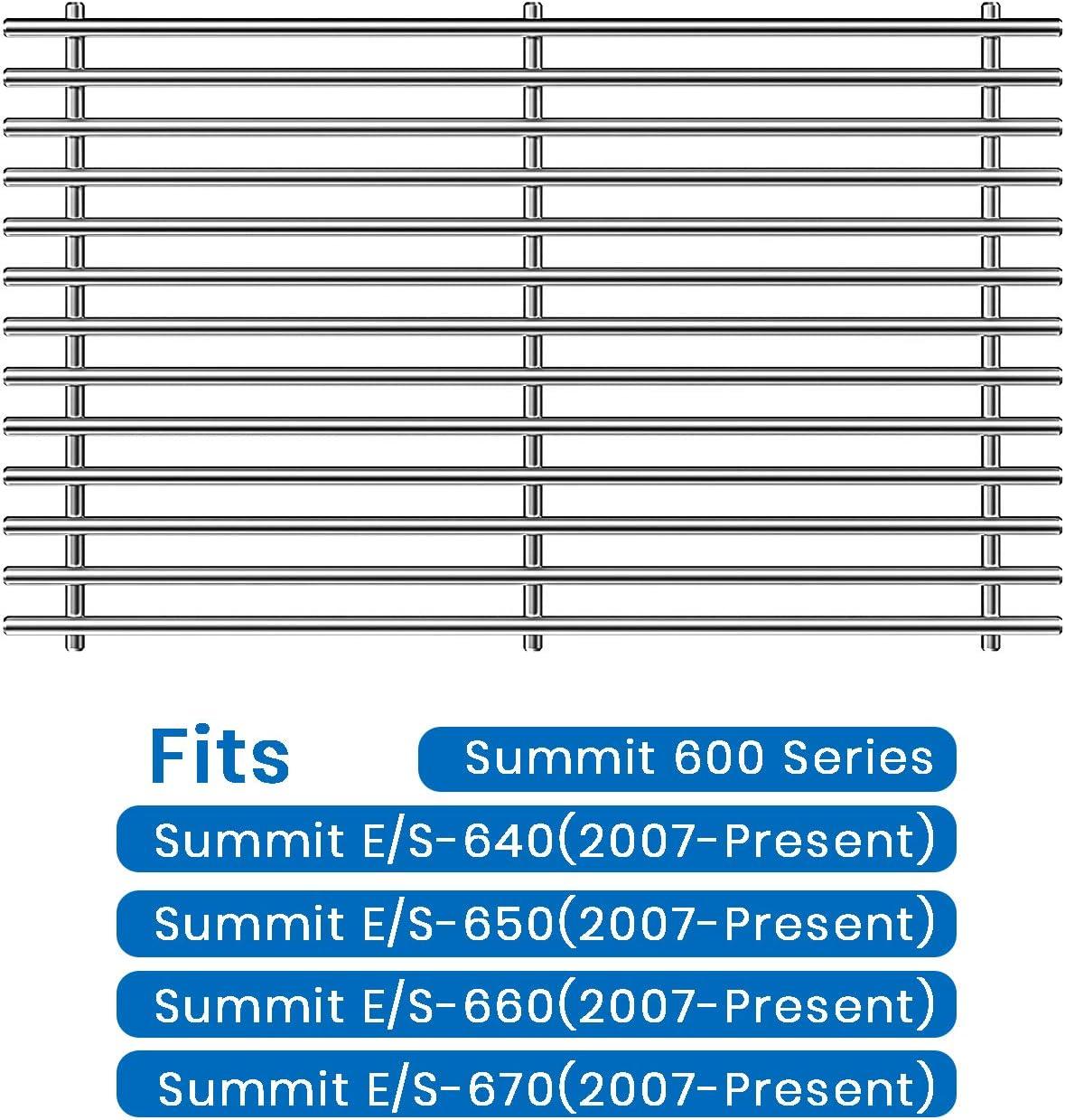 Stanbroil Stainless Steel Cooking Grates for Weber Summit 600 Series Summit E/S 640/650/660/670 Gas Grills with a Smoker Box, Replacement Parts for Weber 67552 – Set of 3