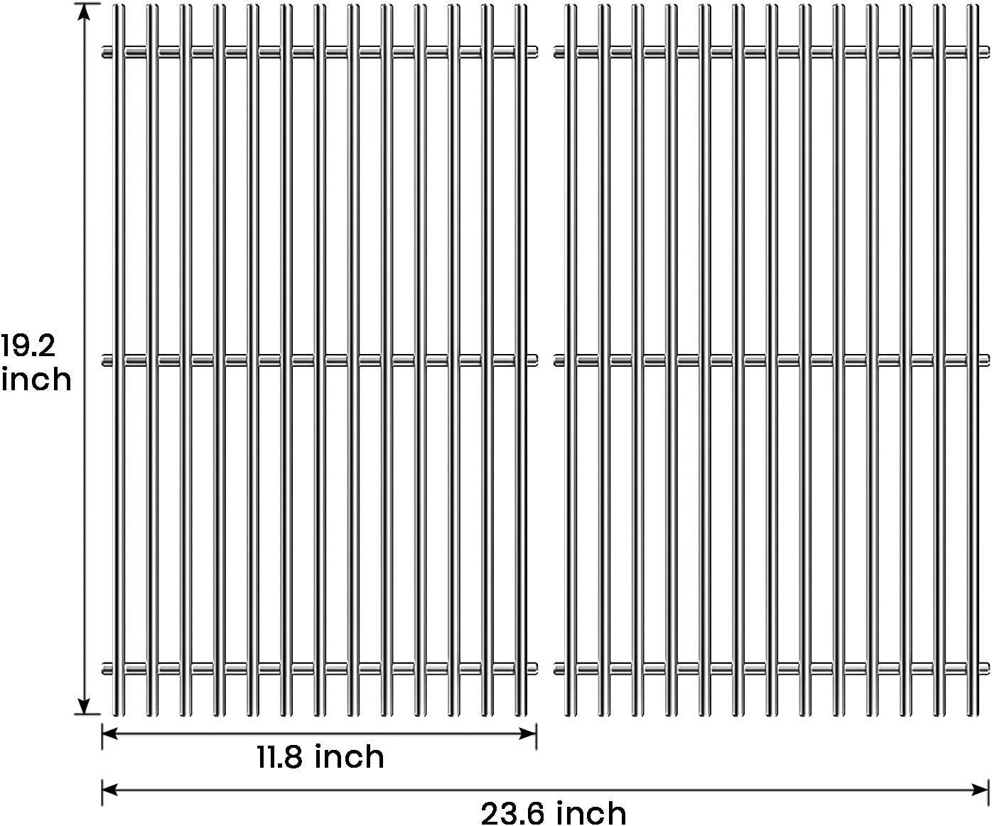 Stanbroil Solid Stainless Steel Cooking Grates for Weber Summit 400 Series Summit E/S 450/440/460/470 Gas Grills With Smoker Box – Heavy Duty grill Grid for Weber 67550 – Set of 2