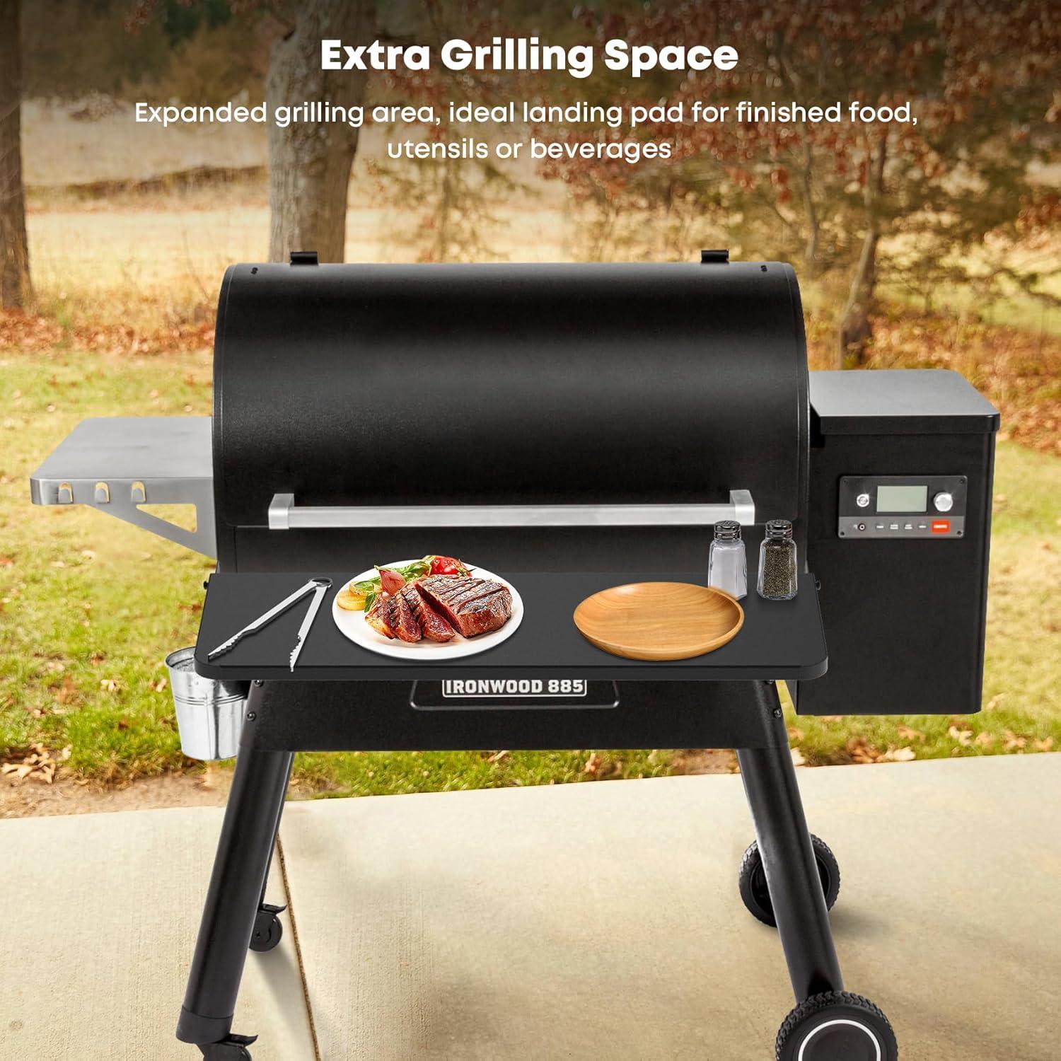 Stanbroil Folding Front Shelf for Traeger Pro 22, Pro 575 and Ironwood 650 Series, BAC362 Folding Shelf, Grill Accessories for Traeger Pellet Grills, 25″ L x 12″ W(33″)