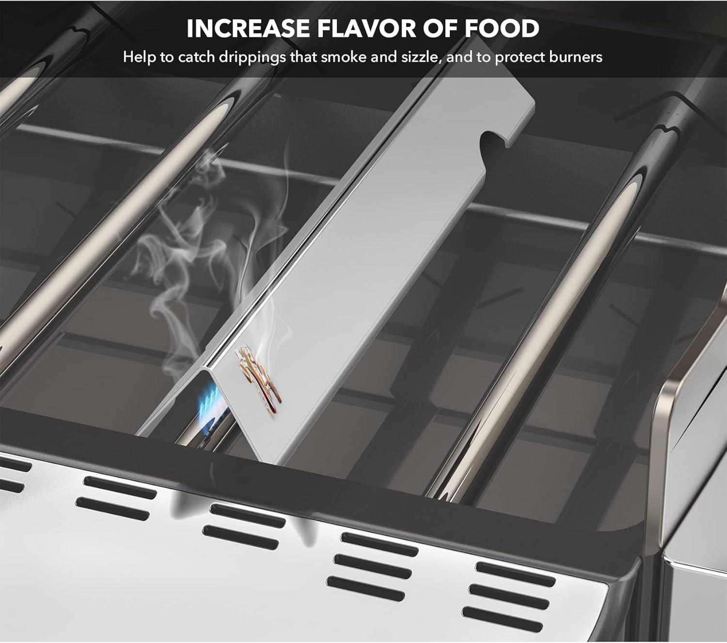 Stanbroil Flavorizer Bars for Weber Genesis II/LX 300 Series Grills, Genesis II E-310, II E-315, II E-335, II S-345, II LX 340 GS4 Grill Parts, 66795 66032 Porcelain Enameled Flavor Bars, 5 Pack(Stainless Steel)