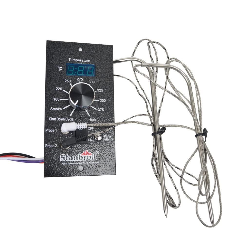 Stanbroil Controller Replacement for Traeger Pellet Grills, Upgraded Control Panel with 2 Pcs Meat Probes