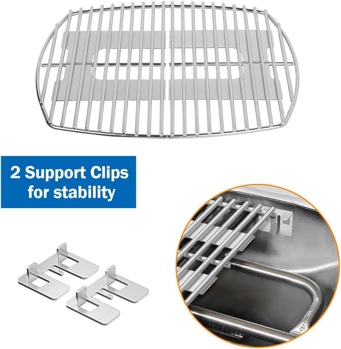 Stanbroil Solid Rod Stainless Steel Grill Cooking Grates for Weber Q300, Q320, Q3000, Q3100, Q3200 Series Gas Grill, Replacement Parts for Weber 7646(for Q100/Q1000 series)