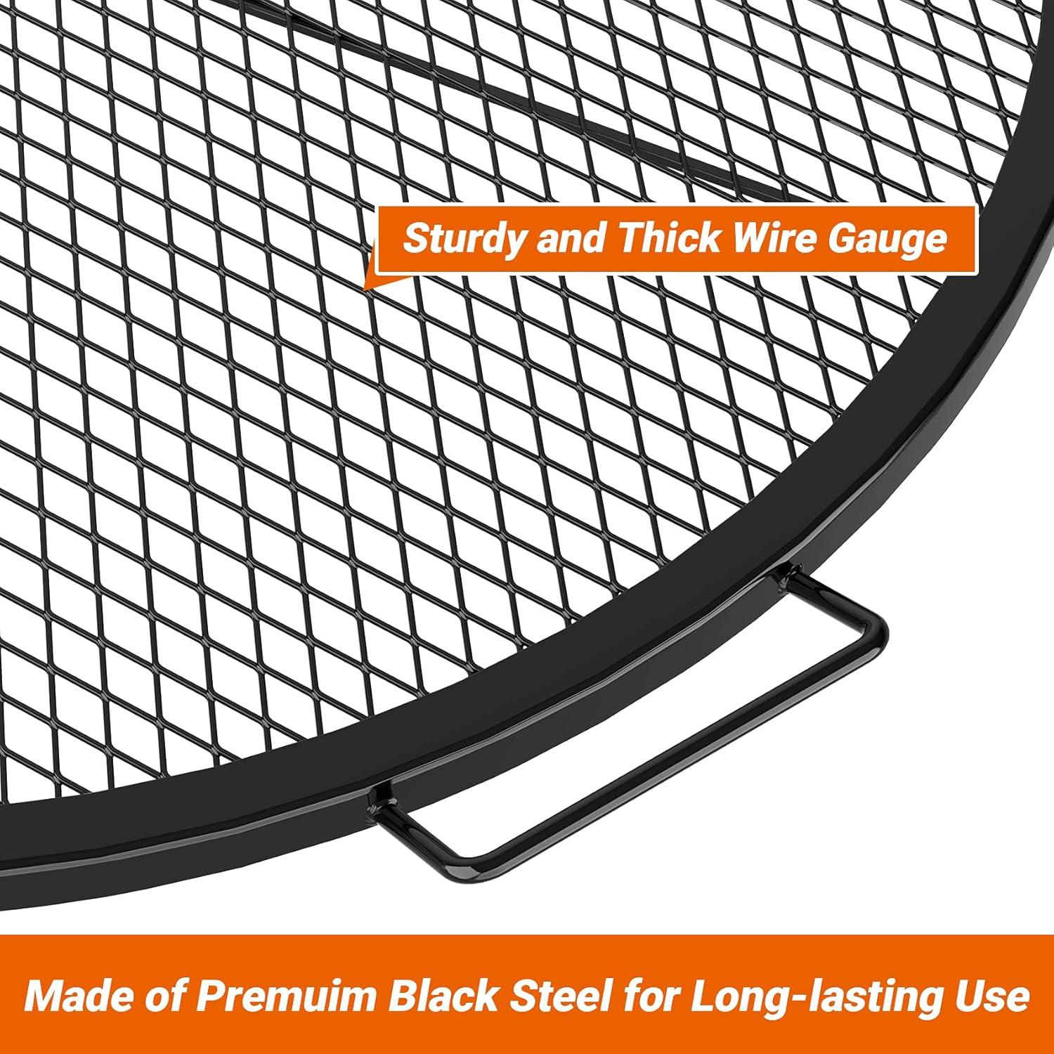 Stanbroil Heavy Duty X-Marks Fire Pit Cooking Grill Grates with Support X Wire – Outdoor Round BBQ Campfire Grill Grid – Camping Cookware, 36-Inch(24 Inch)