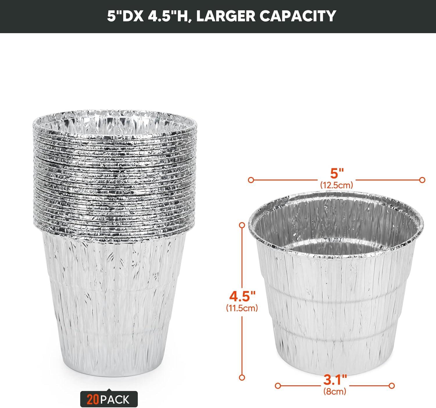 Stanbroil Grill Grease Bucket Replacement with 10-Pack Bucket Liners for Traeger 20/22/34 Series, Pit Boss, Camp Chef, Louisiana, etc Pellet Grill/Smoker, Silver(20-Pack)