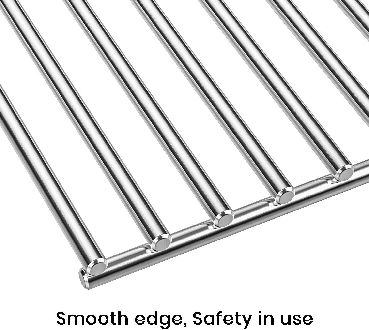Stanbroil Solid Rod Stainless Steel Grill Cooking Grates Replacement parts for Coleman Roadtrip Swaptop Grills LX LXE LXX, 2 Pack(Stainless Steel)