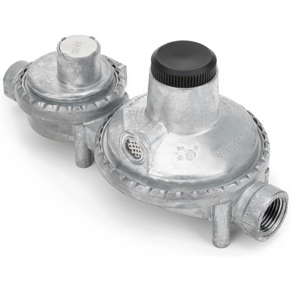 Stanbroil Horizontal Two Stage Propane Regulator with 3/8″ Female NPT and POL for RV, Vans, Trailers, Campers(Horizontal Regulator)