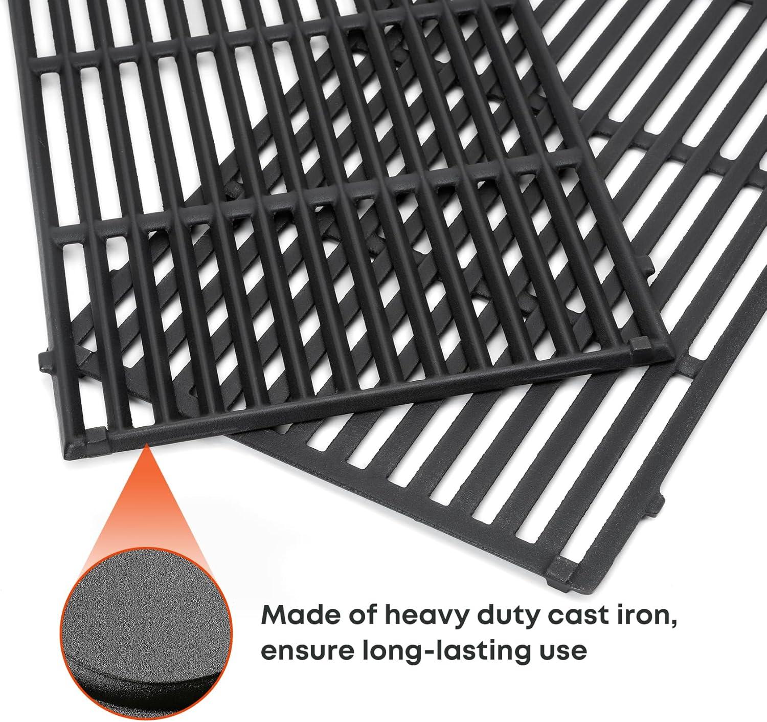 Stanbroil Cast Iron Cooking Grate for Weber Genesis II and Genesis II LX 300 Series Gas Grills – Grill Grid Grate for Weber Genesis 2022 – Replacement Parts for Weber 66095, Set of 2(Cast Iron)
