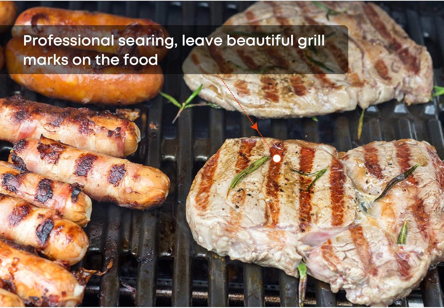 Stanbroil Cast Iron Cooking Grate for Weber Genesis II and Genesis II LX 300 Series Gas Grills – Grill Grid Grate for Weber Genesis 2022 – Replacement Parts for Weber 66095, Set of 2(Cast Iron)
