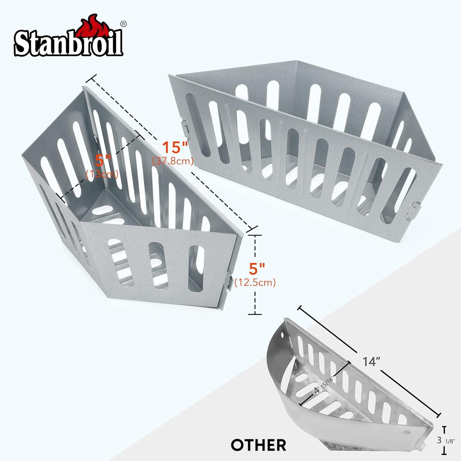Stanbroil Charcoal Grill Basket – Set of 2 Barbecue Grilling Charcoal Holder Replacement for Weber 22″ and 26″ Charcoal Grills