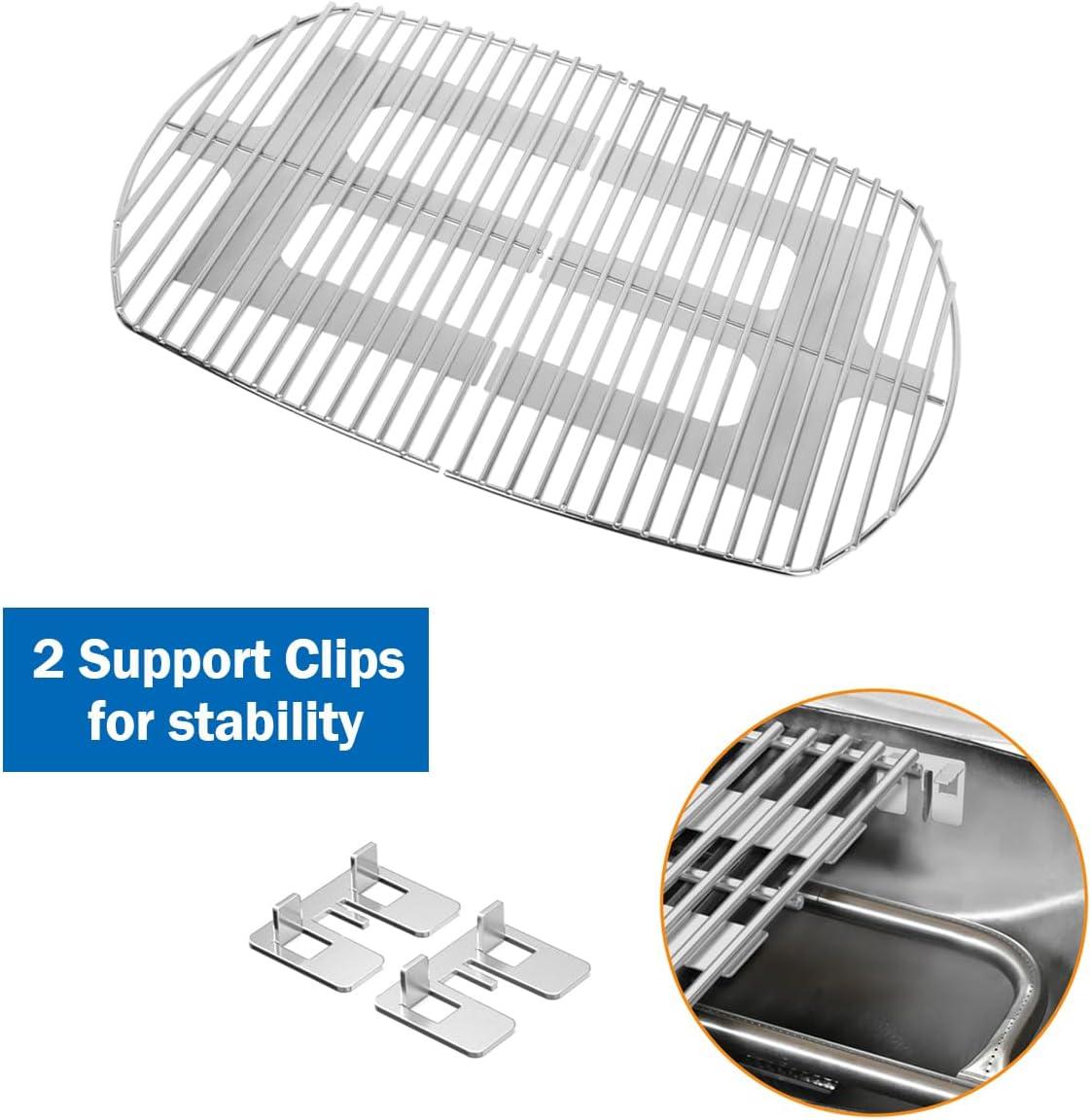 Stanbroil Solid Rod Stainless Steel Grill Cooking Grates for Weber Q300, Q320, Q3000, Q3100, Q3200 Series Gas Grill, Replacement Parts for Weber 7646(for Q300/Q3000 series)