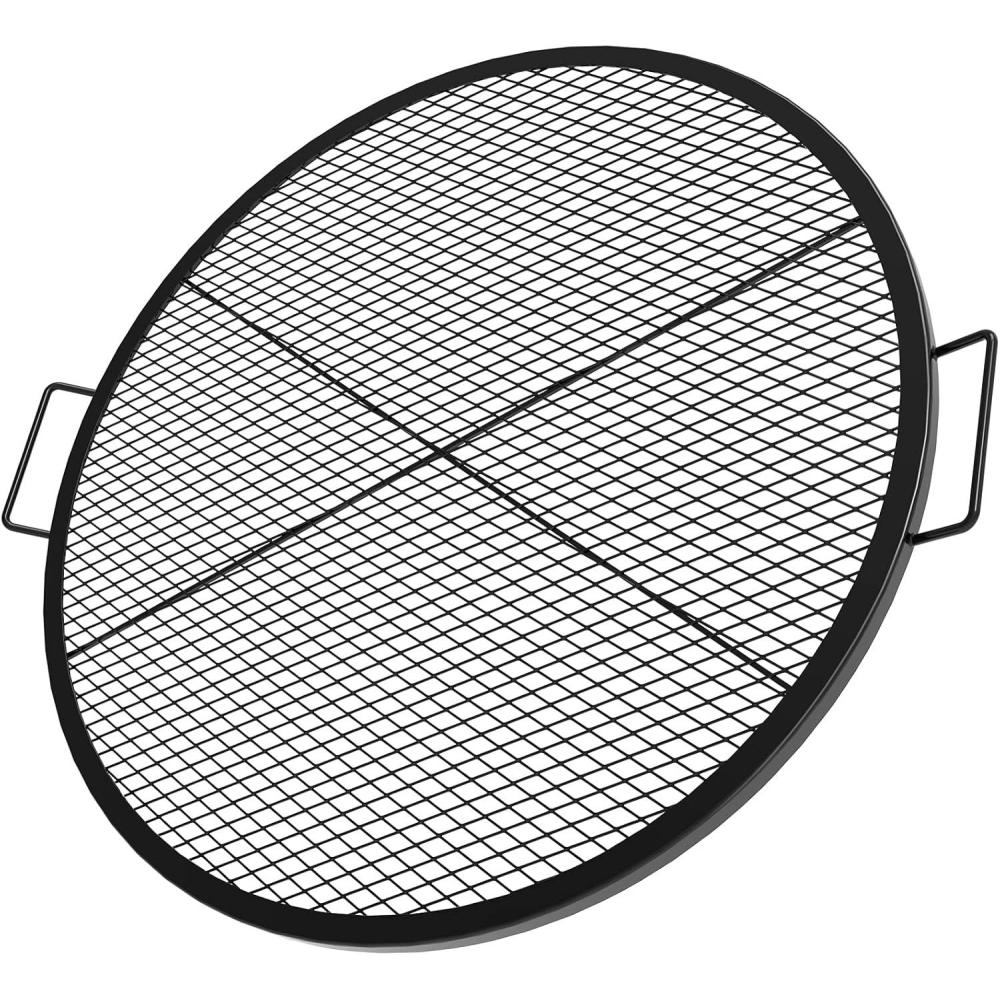 Stanbroil Heavy Duty X-Marks Fire Pit Cooking Grill Grates with Support X Wire – Outdoor Round BBQ Campfire Grill Grid – Camping Cookware, 36-Inch(36 Inch)