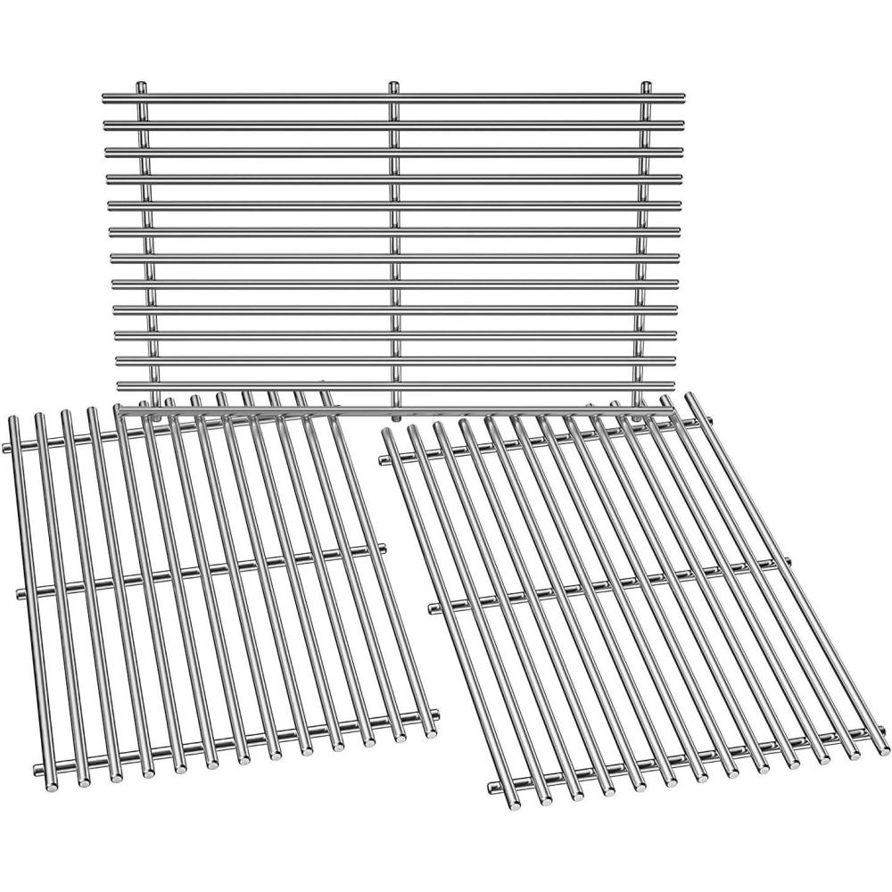 Stanbroil SUS 304 Solid Stainless Steel Cooking Grates for Weber Summit 600 Series Summit E-620 S-620 Gas Grills Without Smoker Box, Heavy Duty Grill Grid for Weber 67551 – Set of 3