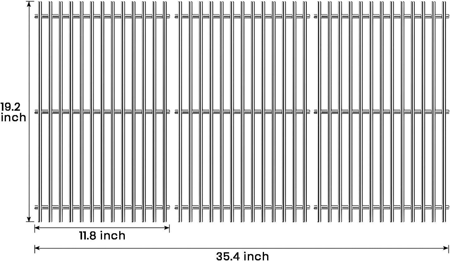 Stanbroil SUS 304 Solid Stainless Steel Cooking Grates for Weber Summit 600 Series Summit E-620 S-620 Gas Grills Without Smoker Box, Heavy Duty Grill Grid for Weber 67551 – Set of 3