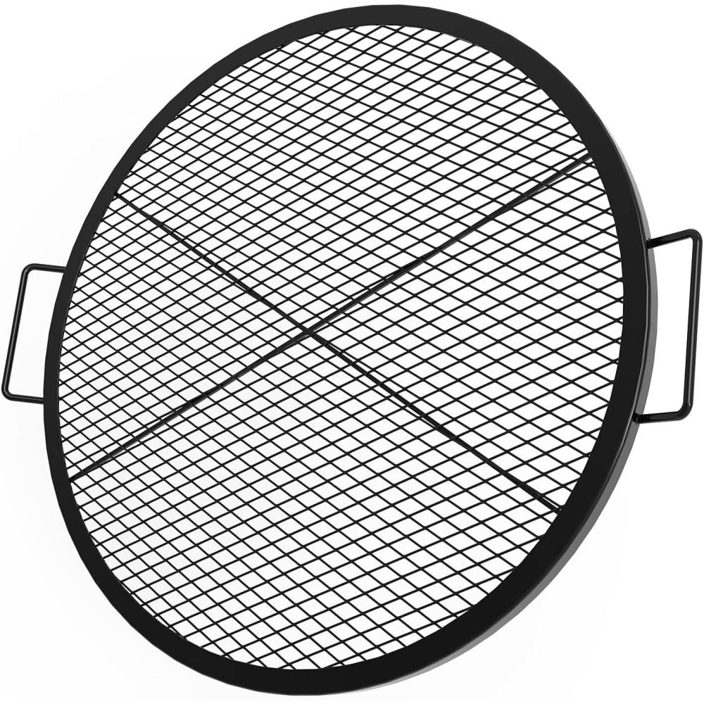 Stanbroil Heavy Duty X-Marks Fire Pit Cooking Grill Grates with Support X Wire – Outdoor Round BBQ Campfire Grill Grid – Camping Cookware, 36-Inch(30 Inch)