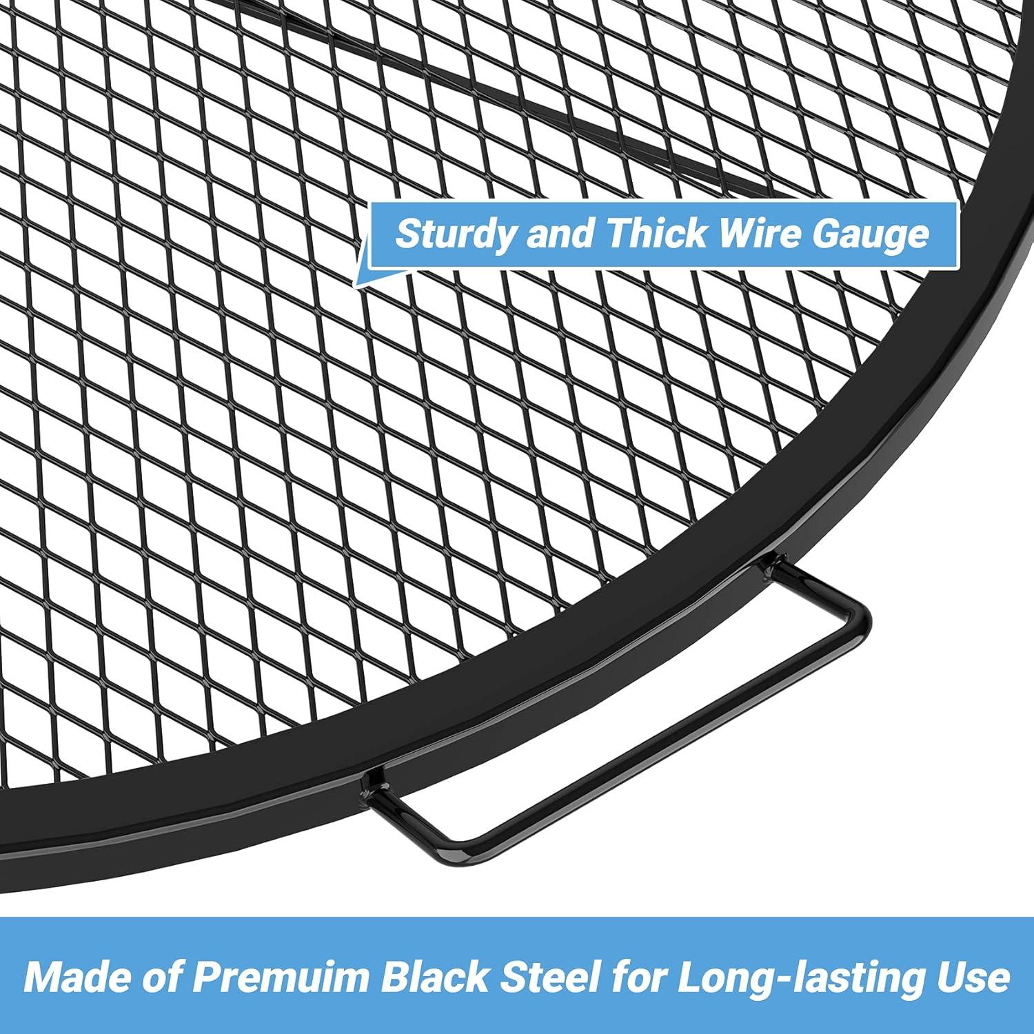Stanbroil Heavy Duty X-Marks Fire Pit Cooking Grill Grates with Support X Wire – Outdoor Round BBQ Campfire Grill Grid – Camping Cookware, 36-Inch(30 Inch)