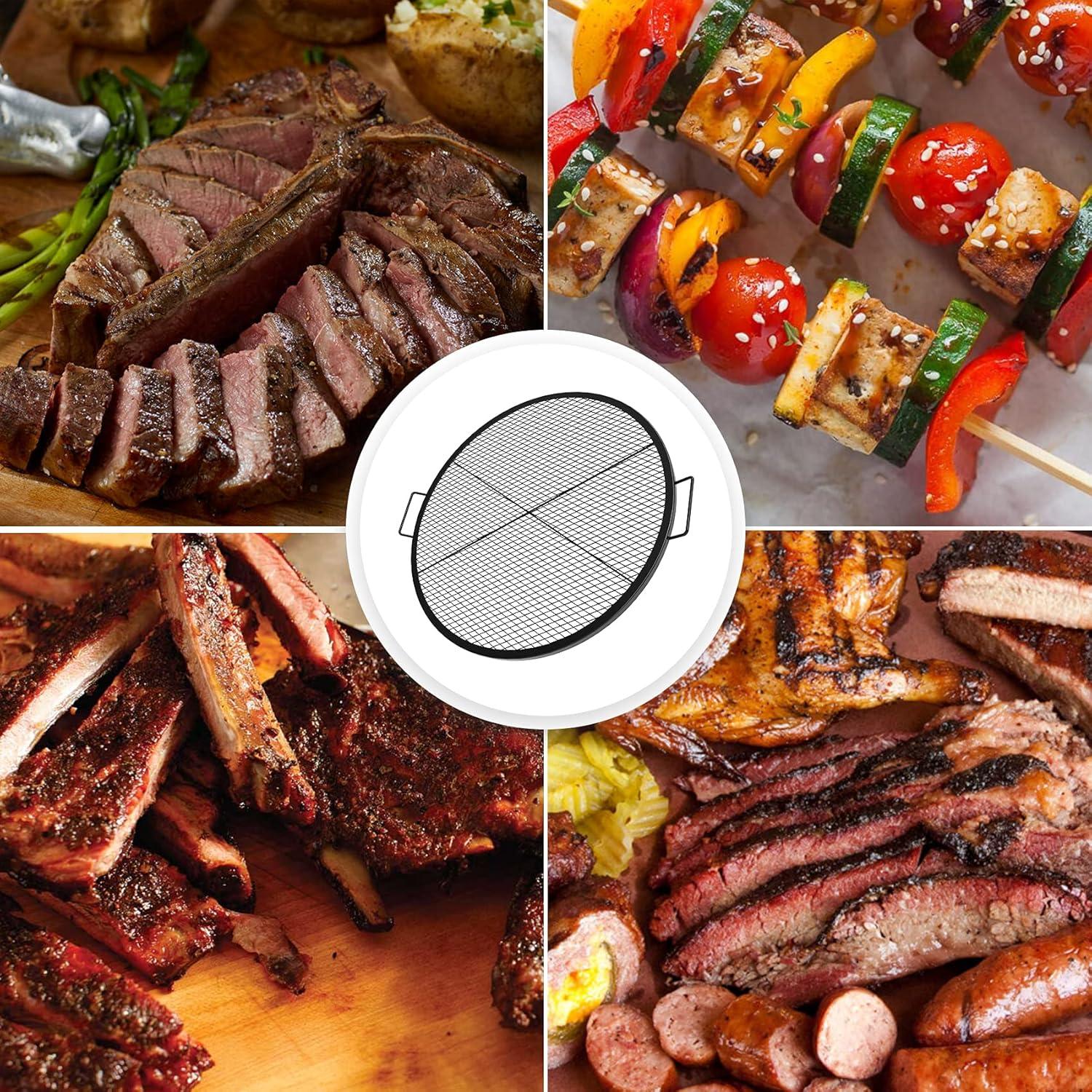 Stanbroil Heavy Duty X-Marks Fire Pit Cooking Grill Grates with Support X Wire – Outdoor Round BBQ Campfire Grill Grid – Camping Cookware, 36-Inch(30 Inch)