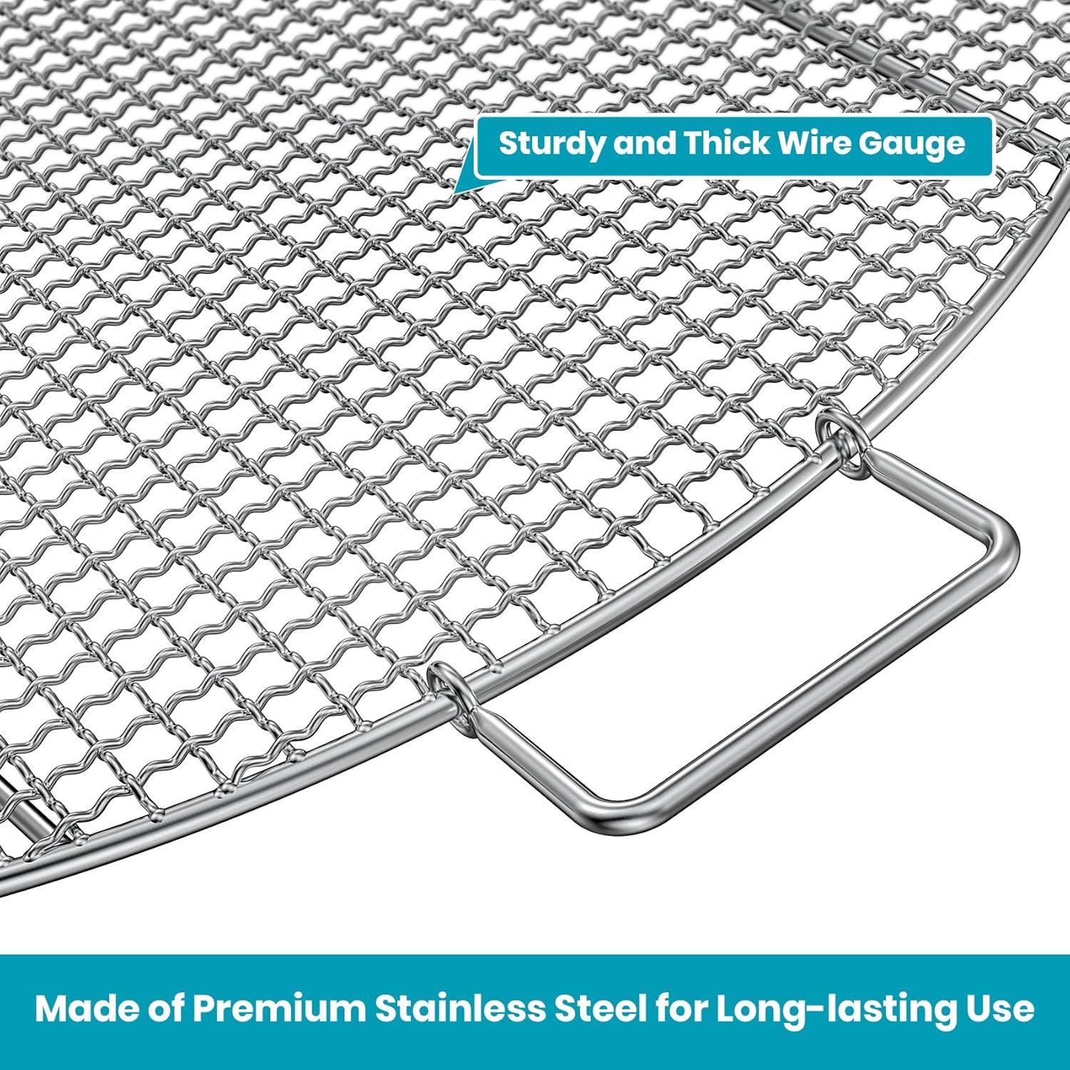 Stanbroil Fire Pit Cooking Grill Grate – Outdoor Round BBQ Campfire Grill Grid – Camping Cookware – Stainless Steel, 24 Inch(36 Inch)