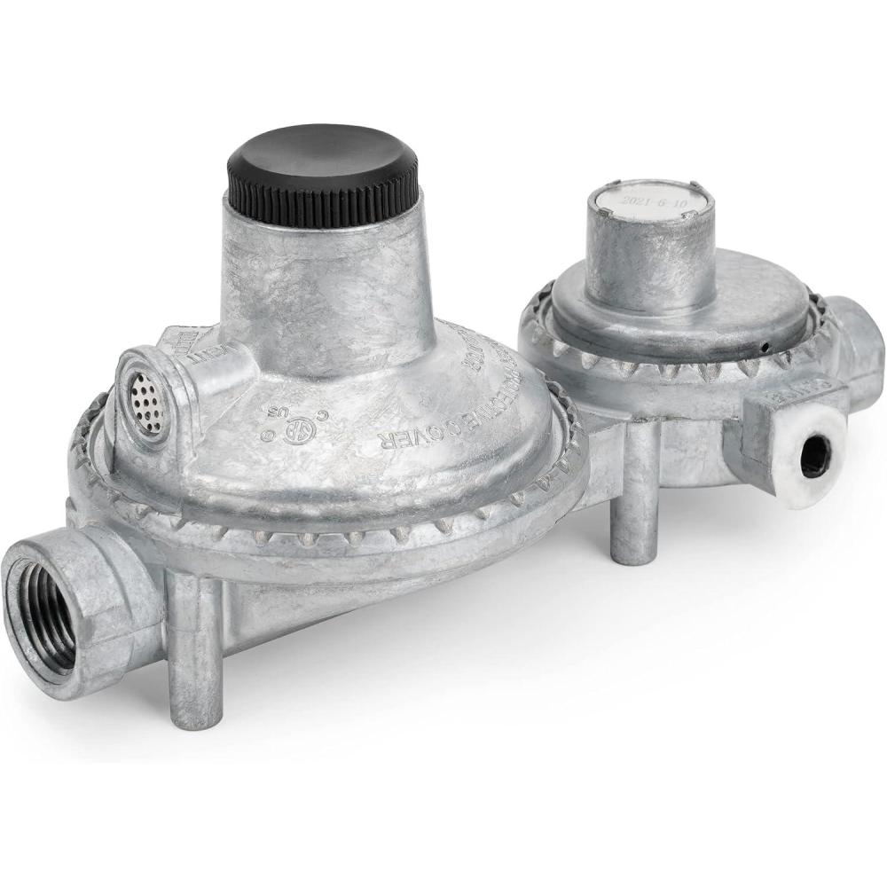 Stanbroil Horizontal Two Stage Propane Regulator with 3/8″ Female NPT and POL for RV, Vans, Trailers, Campers(Vertical Regulator)