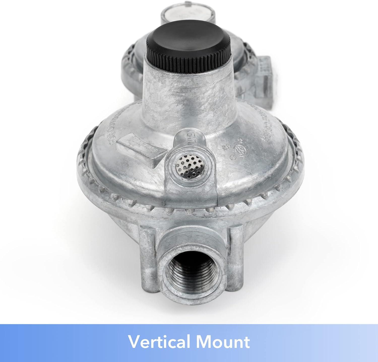 Stanbroil Horizontal Two Stage Propane Regulator with 3/8″ Female NPT and POL for RV, Vans, Trailers, Campers(Vertical Regulator)