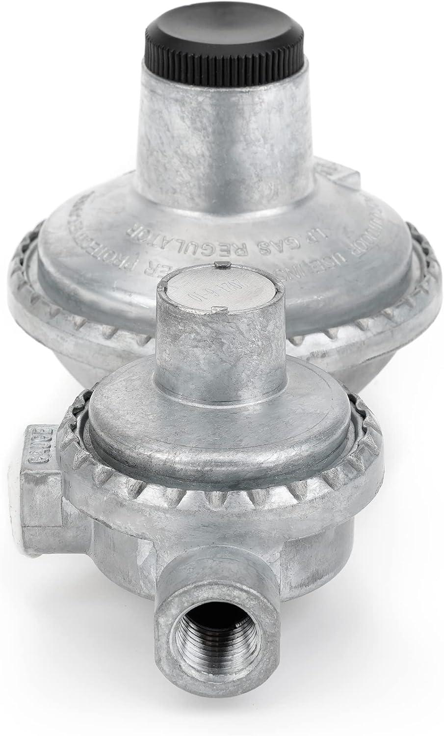 Stanbroil Horizontal Two Stage Propane Regulator with 3/8″ Female NPT and POL for RV, Vans, Trailers, Campers(Vertical Regulator)