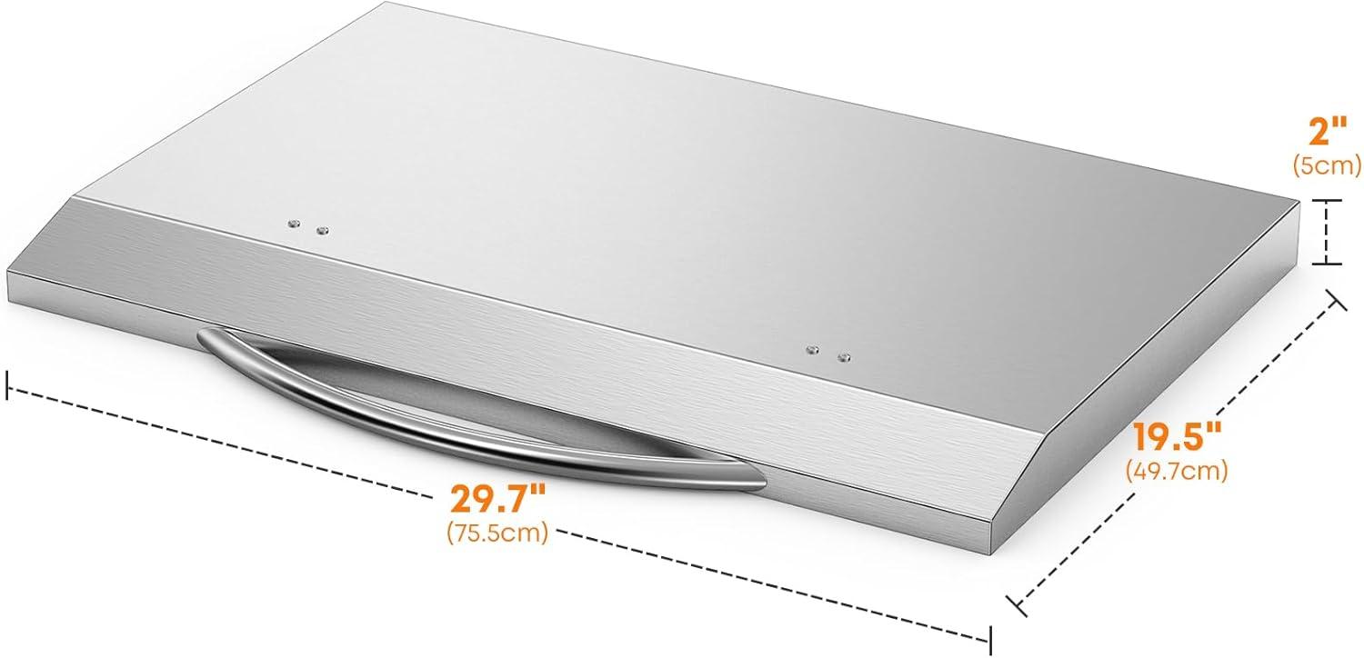 Stanbroil 28 Inch Griddle Hard Cover Hood with Handle for Blackstone 28 Inch Griddle and Other Similar Grills, Stainless Steel(28 Inch)