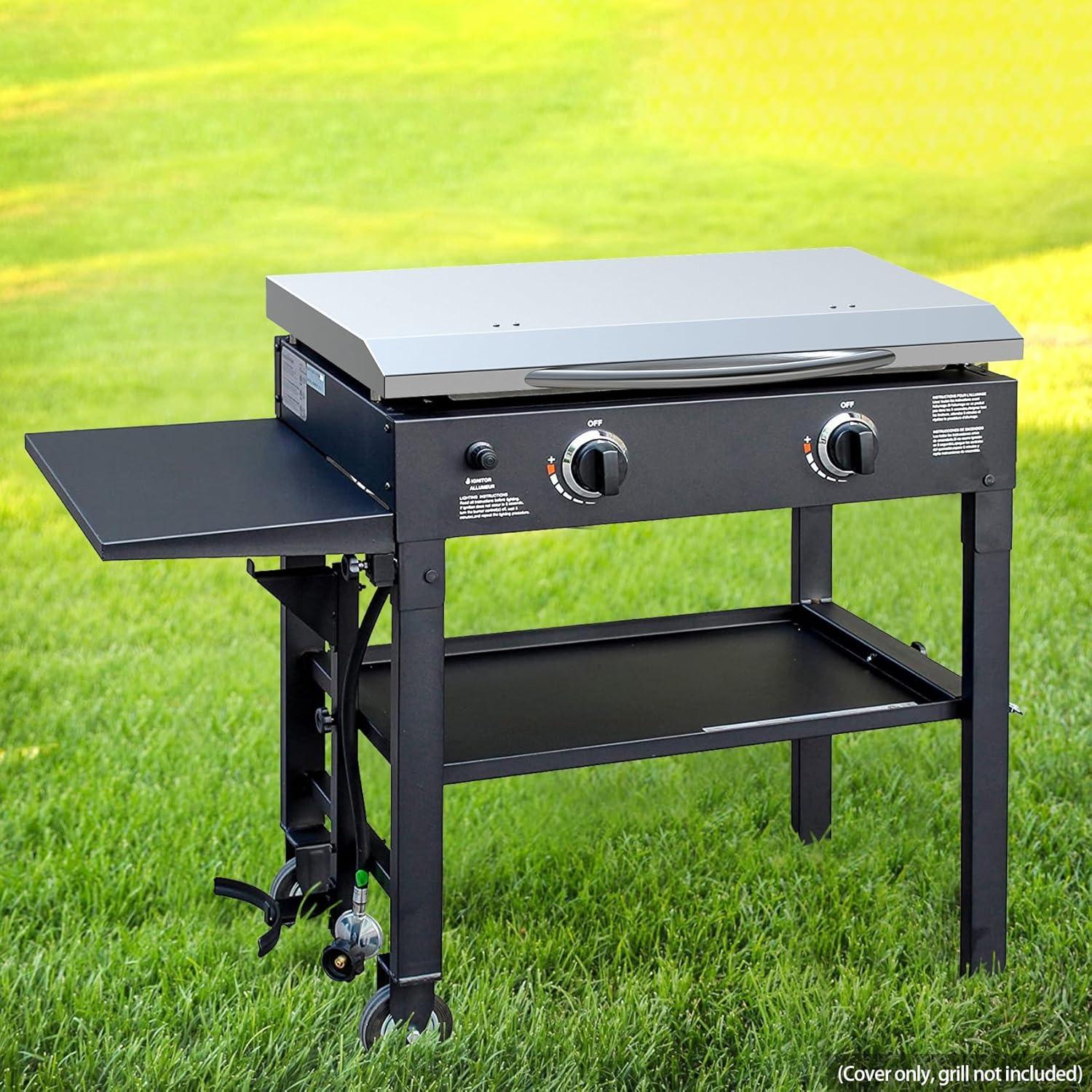 Stanbroil 28 Inch Griddle Hard Cover Hood with Handle for Blackstone 28 Inch Griddle and Other Similar Grills, Stainless Steel(28 Inch)