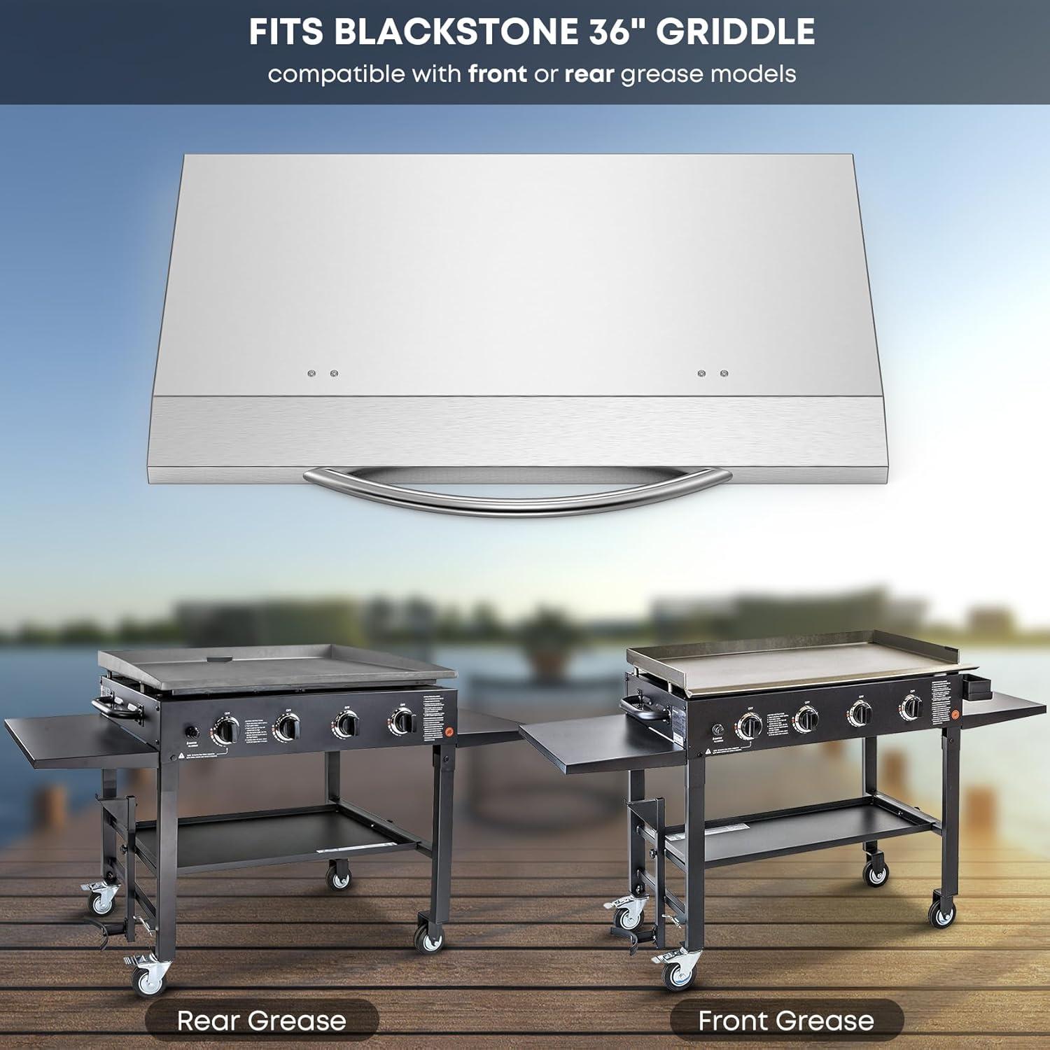 Stanbroil 28 Inch Griddle Hard Cover Hood with Handle for Blackstone 28 Inch Griddle and Other Similar Grills, Stainless Steel(36 Inch)