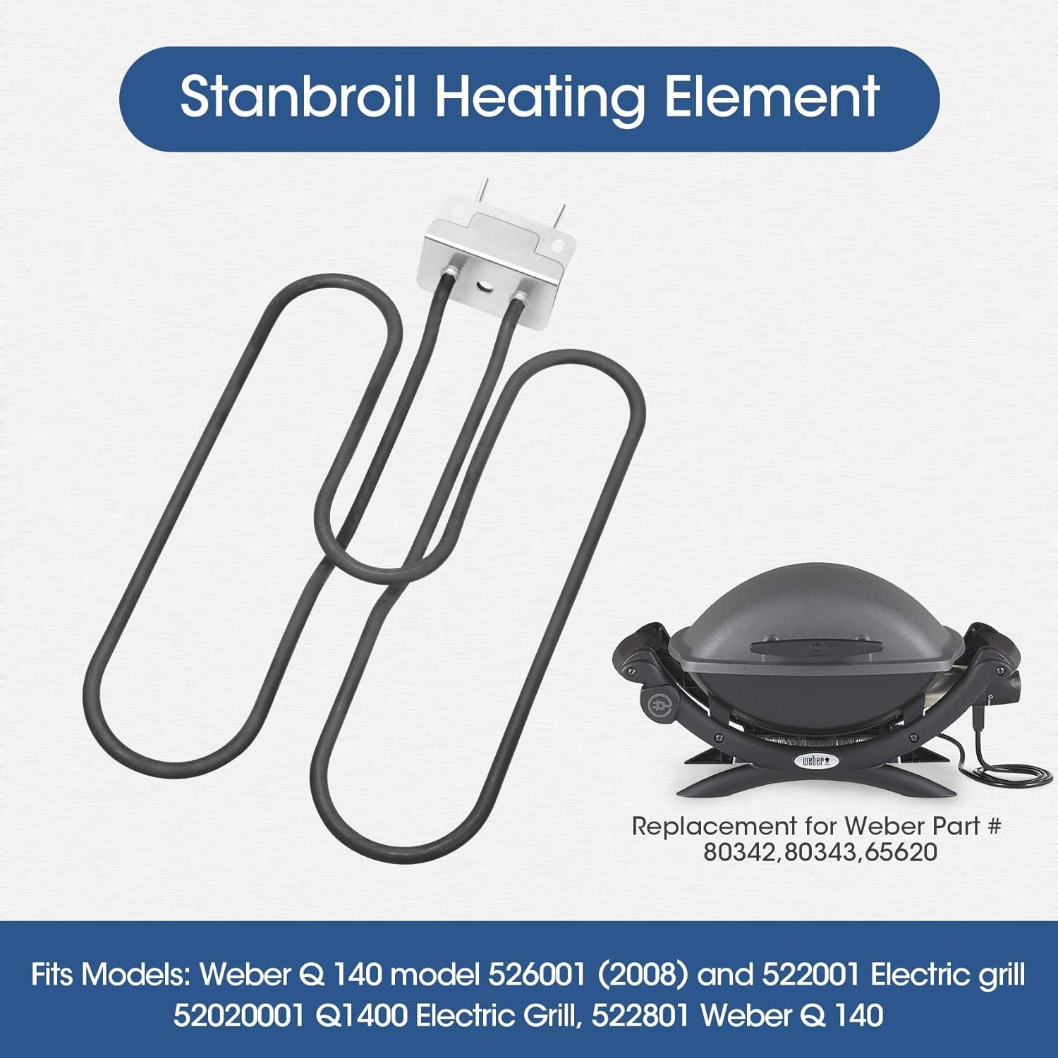 Stanbroil BBQ Grill Heating Element for Weber Q240 Q2400 Grills, Weber 55020001 Grills, Replacement Part for Weber 70127(8″ W x 15 3/4″ L)