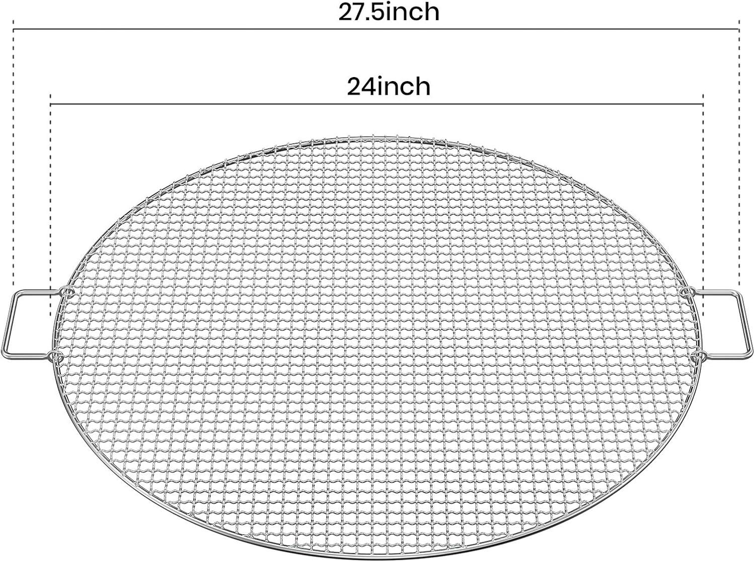 Stanbroil Fire Pit Cooking Grill Grate – Outdoor Round BBQ Campfire Grill Grid – Camping Cookware – Stainless Steel, 24 Inch(24 Inch)