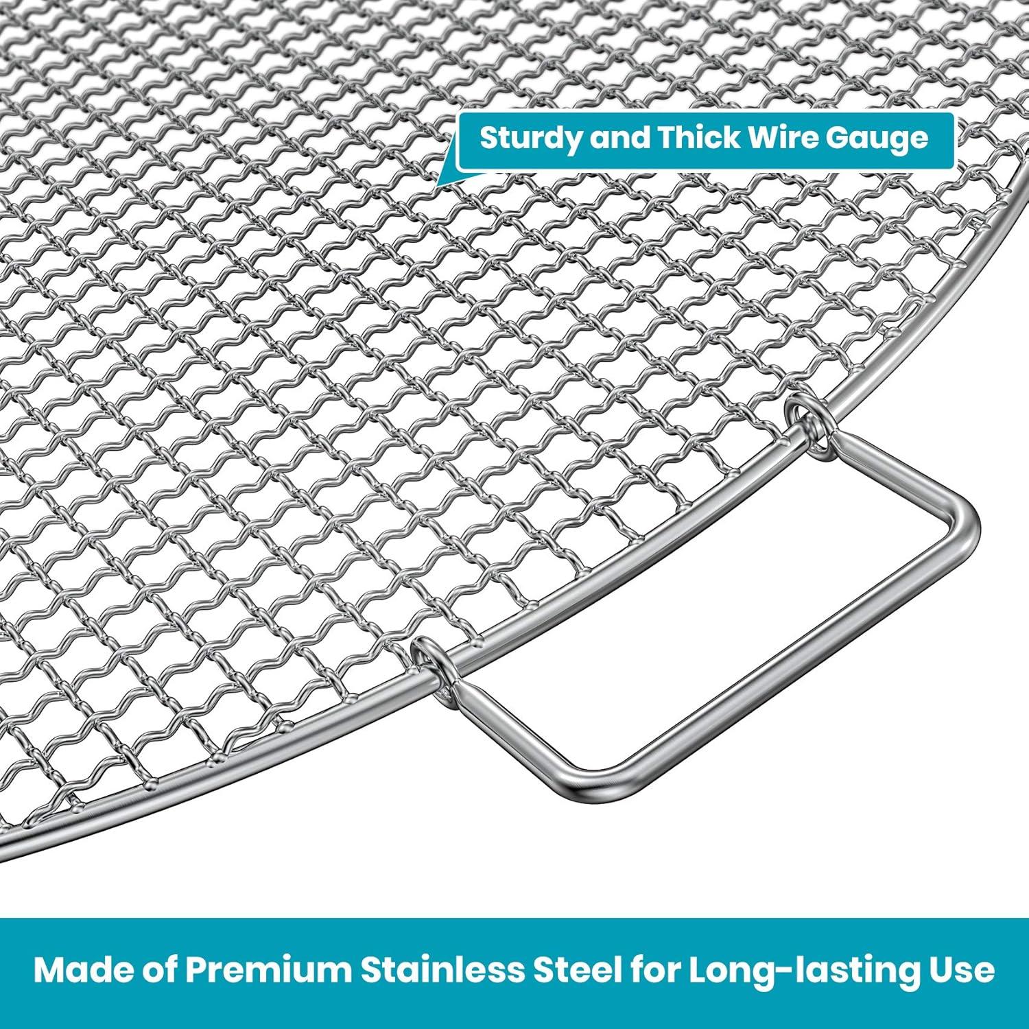 Stanbroil Fire Pit Cooking Grill Grate – Outdoor Round BBQ Campfire Grill Grid – Camping Cookware – Stainless Steel, 24 Inch(24 Inch)