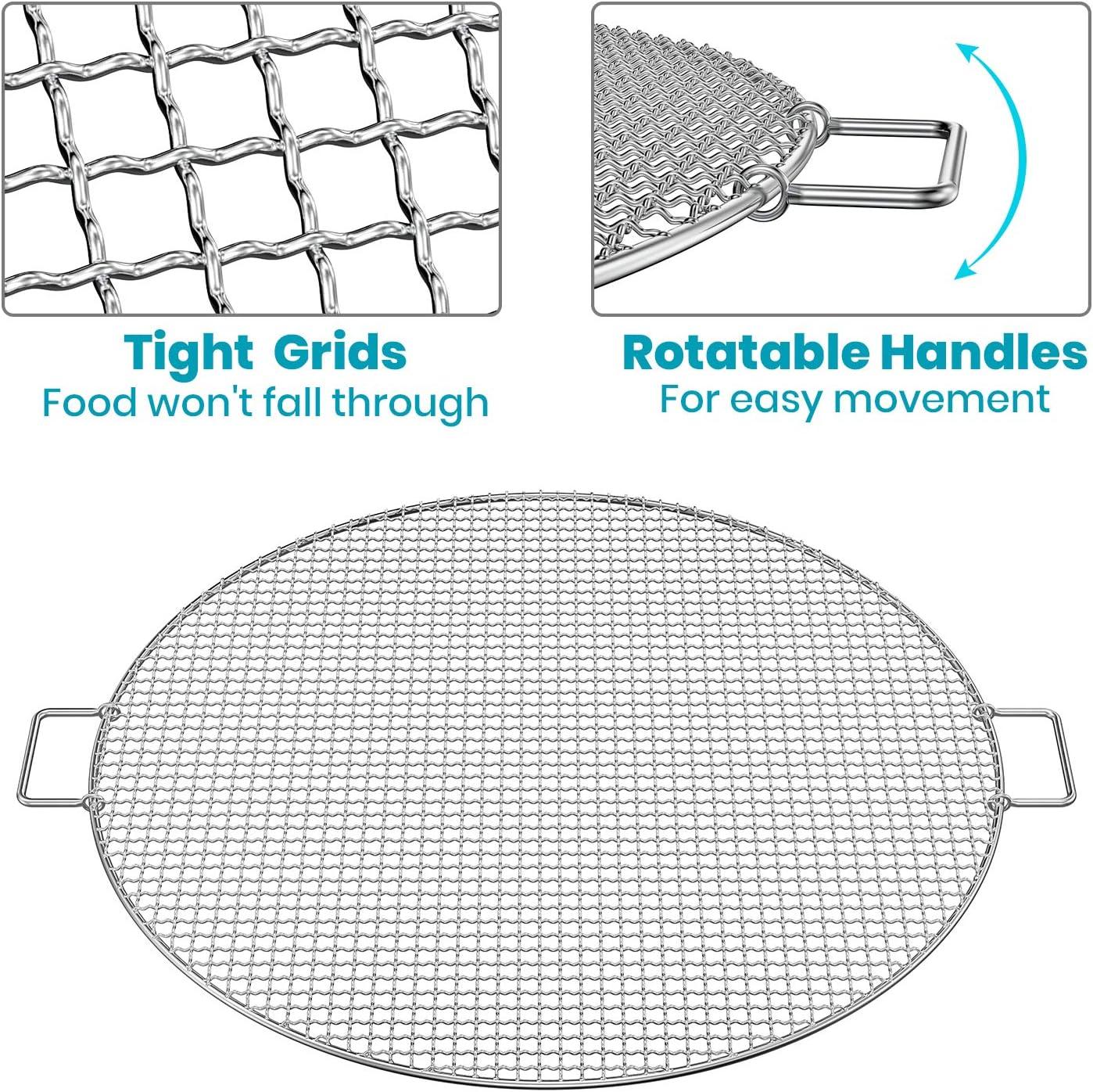 Stanbroil Fire Pit Cooking Grill Grate – Outdoor Round BBQ Campfire Grill Grid – Camping Cookware – Stainless Steel, 24 Inch(24 Inch)
