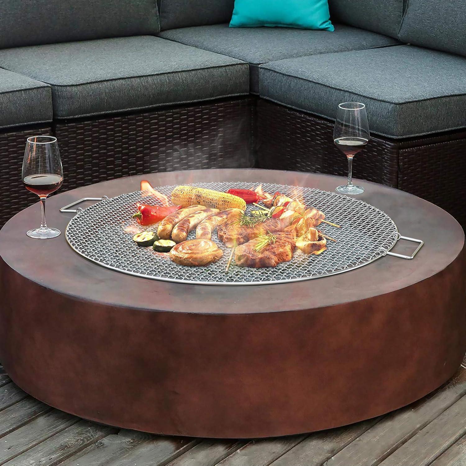 Stanbroil Fire Pit Cooking Grill Grate – Outdoor Round BBQ Campfire Grill Grid – Camping Cookware – Stainless Steel, 24 Inch(24 Inch)