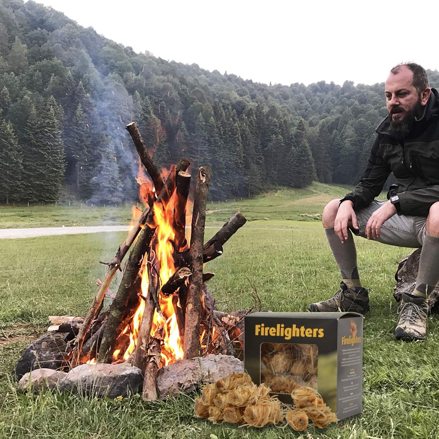 Stanbroil 50 pcs Fire Starters, Natural Charcoal Fire Starters Super Fast Lighting Perfect for Barbecue Grills, Smokers, Wood Stove, Campfires and Outdoor Fireplaces(32 pcs)