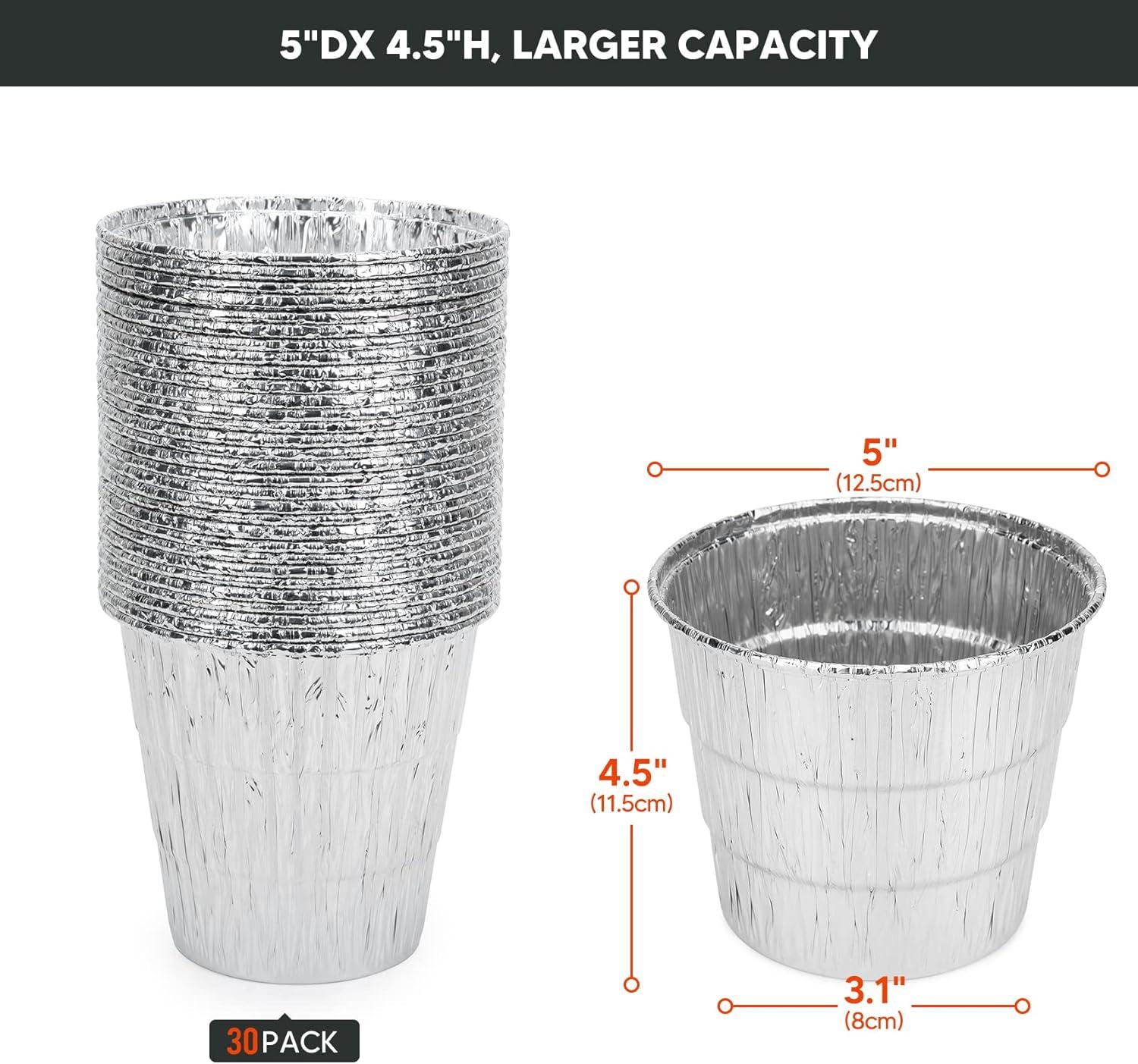 Stanbroil Grill Grease Bucket Replacement with 10-Pack Bucket Liners for Traeger 20/22/34 Series, Pit Boss, Camp Chef, Louisiana, etc Pellet Grill/Smoker, Silver(30-Pack)