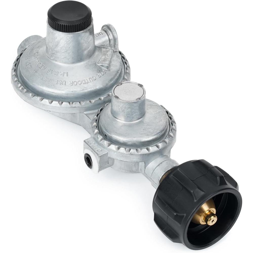 Stanbroil Horizontal Two Stage Propane Regulator with 3/8″ Female NPT and POL for RV, Vans, Trailers, Campers(Horizontal Regulator with QCC)