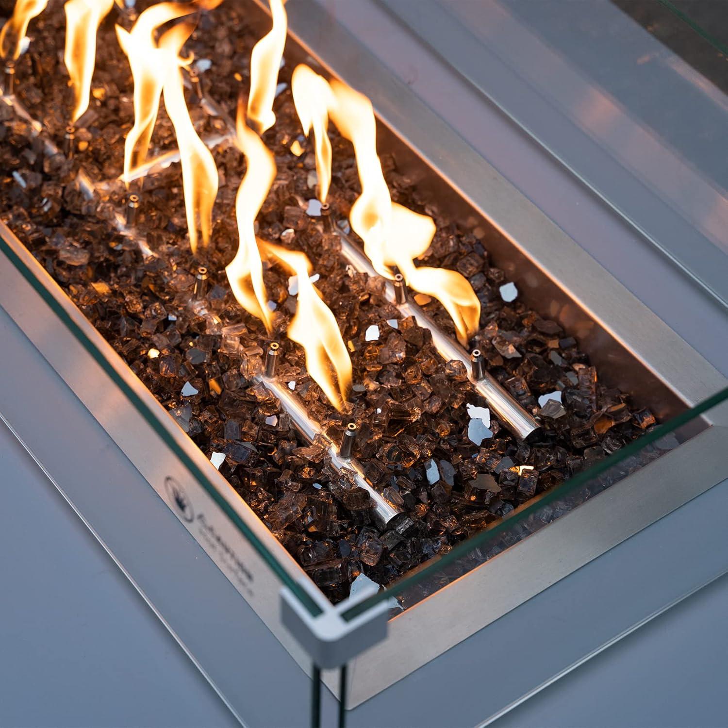 Stanbroil 10-Pound Fire Glass – 1/4 inch Reflective Tempered Fire Glass for Fireplace Fire Pit, Copper Reflective Fireglass(Bronze Reflective)