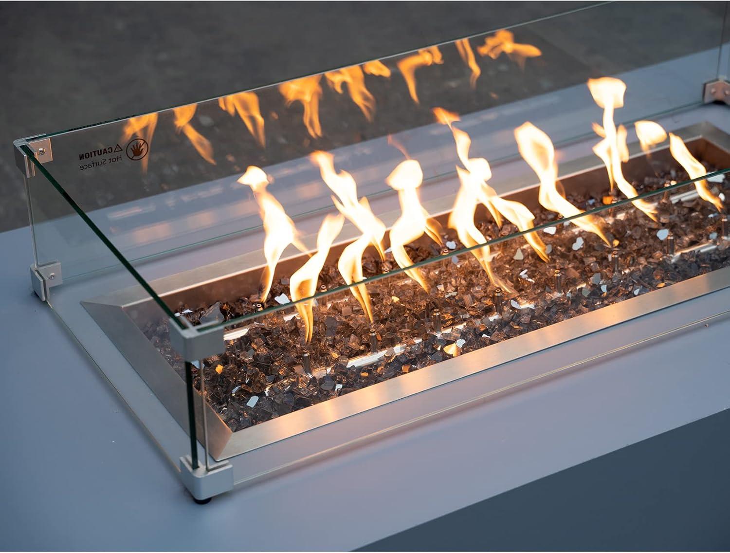Stanbroil 10-Pound Fire Glass – 1/4 inch Reflective Tempered Fire Glass for Fireplace Fire Pit, Copper Reflective Fireglass(Bronze Reflective)