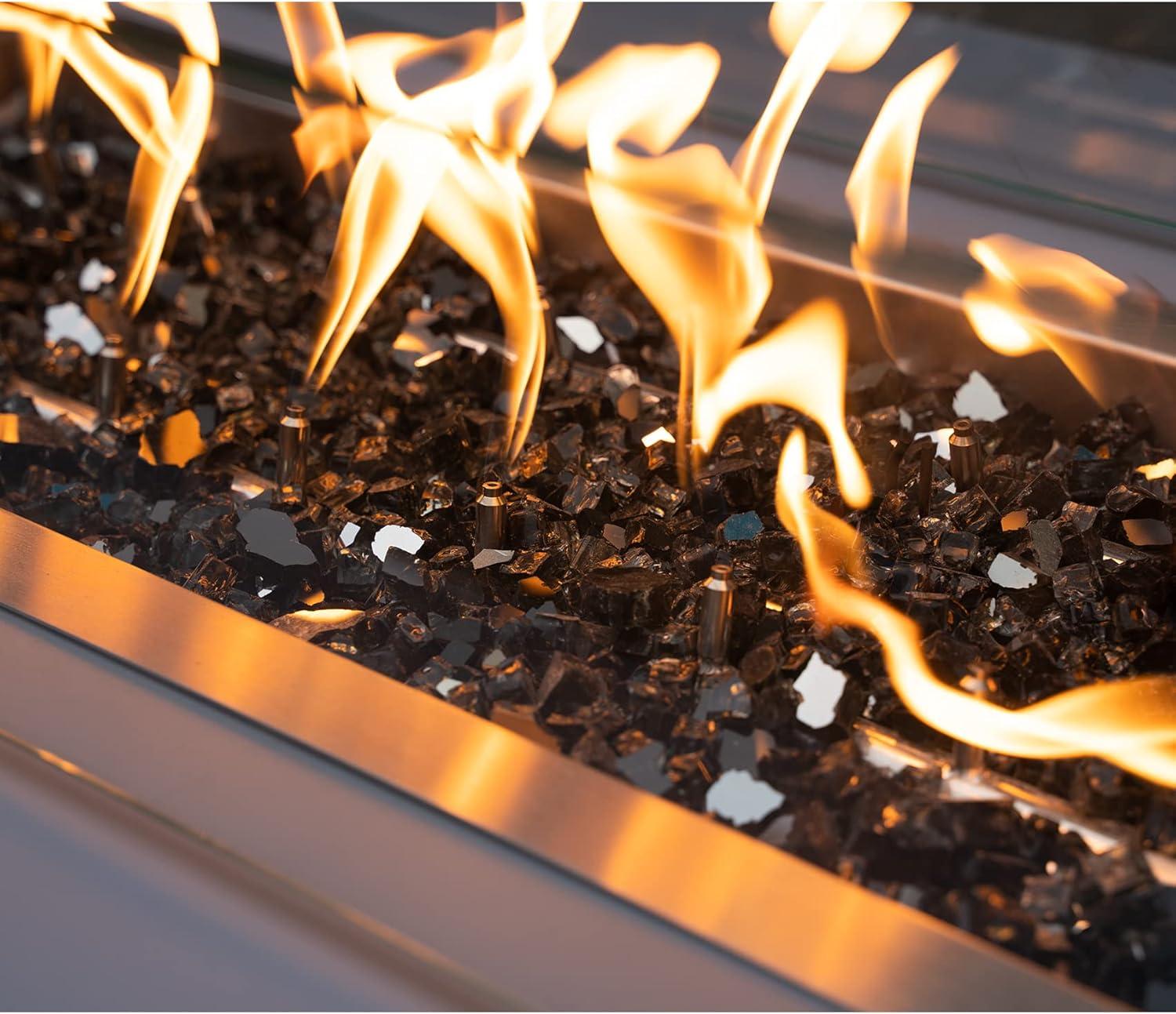 Stanbroil 10-Pound Fire Glass – 1/4 inch Reflective Tempered Fire Glass for Fireplace Fire Pit, Copper Reflective Fireglass(Onyx Black Reflective)