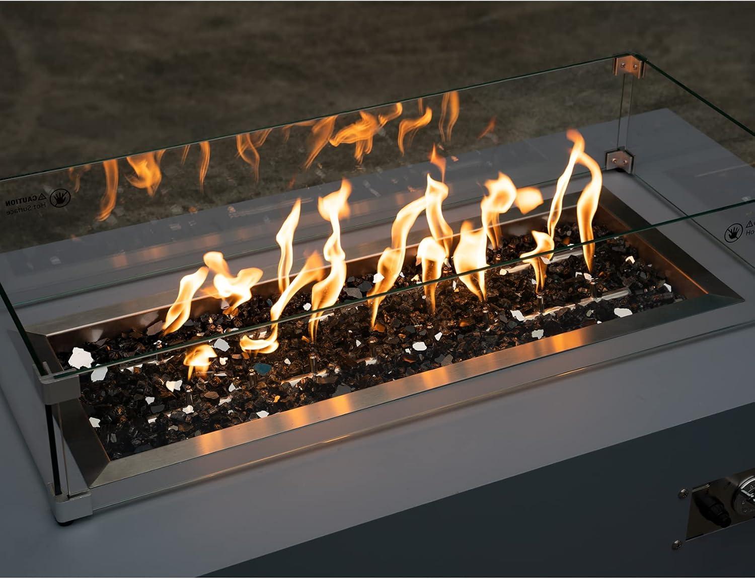 Stanbroil 10-Pound Fire Glass – 1/4 inch Reflective Tempered Fire Glass for Fireplace Fire Pit, Copper Reflective Fireglass(Onyx Black Reflective)