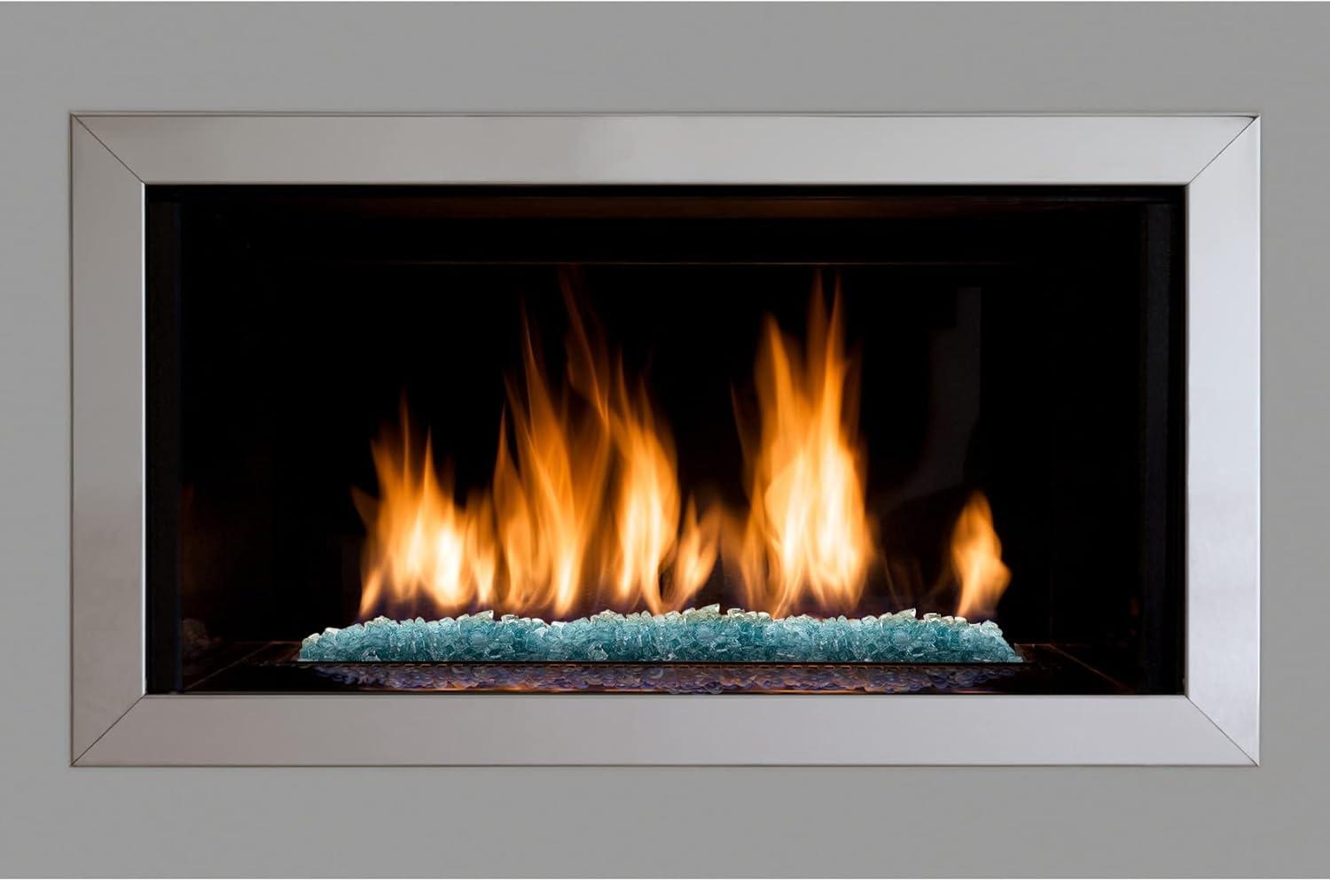 Stanbroil 10-Pound Fire Glass – 1/2 inch Tempered Fire Glass for Fireplace Fire Pit, Aqua Blue