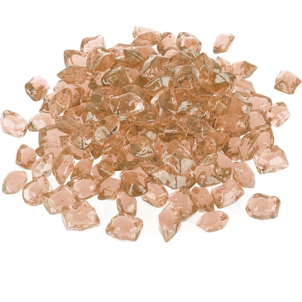 Stanbroil 10-Pound Fire Glass – 1/2 inch Polygon Fire Glass for Fireplace Fire Pit and Landscaping, Crystal(Elegant Gold)