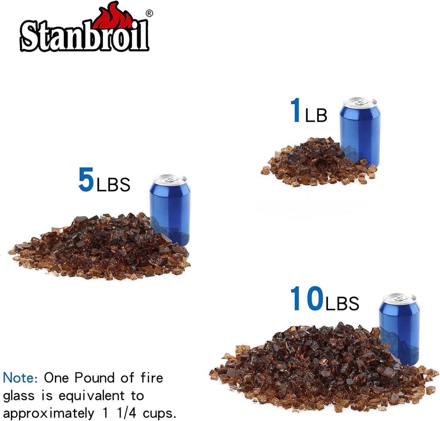 Stanbroil 10-Pound Fire Glass – 1/2 inch Tempered Fire Glass for Fireplace Fire Pit, Copper