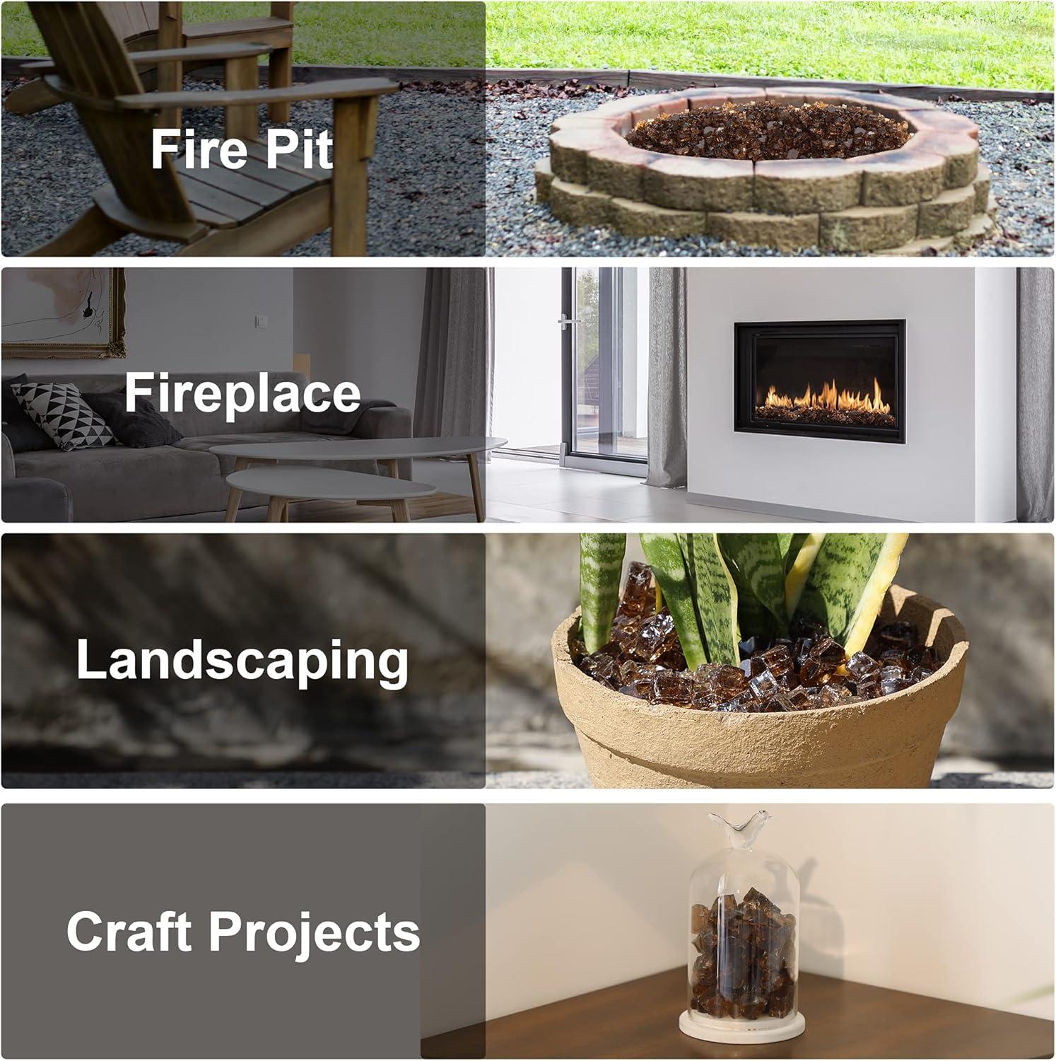 Stanbroil 10-Pound Fire Glass – 1/2 inch Tempered Fire Glass for Fireplace Fire Pit, Copper